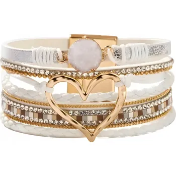 Náramek Náramek AG - 38812 Srdce - Bílá/Zlatá KP-38812