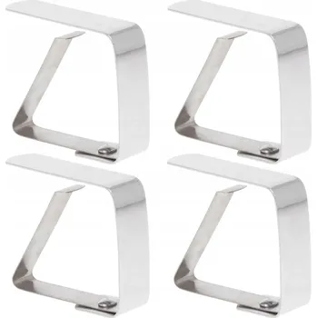 ubrus Klipy na ubrus, voskované plátno, stůl, desku – nerezová ocel, sada 4 kusů