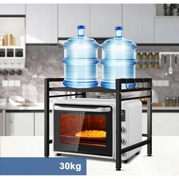 Knihovna KUCHYŇSKÝ ORGANIZÉR NAD MIKROVLNNKU TOASTER REGÁL POLICE NA KOŘENÍ ČERNÝ