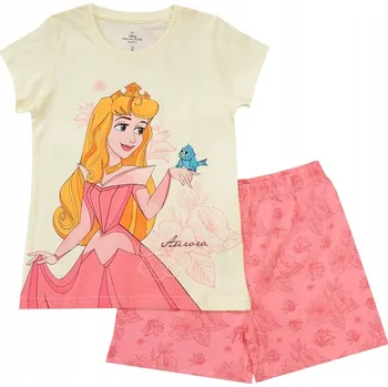 Dívčí pyžamo PIŽAMO PRO DÍVKY ŠÍPKOVÁ RŮŽENKA KRÁTKÝ RUKÁV ŠORTKY žluté 92 D051o