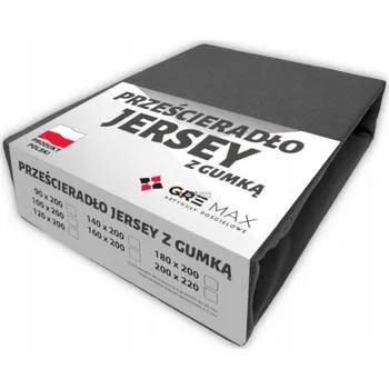 Prostěradlo Prostěradlo JERSEY s gumou 180x200 POLSKÉ SILNÉ 100% BAVLNA GRAFIT