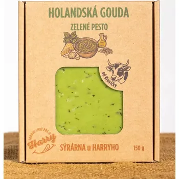 Gouda Zelené pesto v Dárkové krabičce (Kravská Gouda Zelené pesto v Dárkové krabičce)