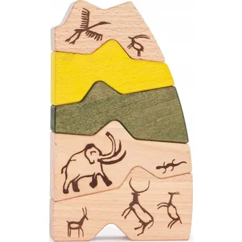 ostatní stavebnice BAJO STAVEBNICE MEGALIT DŘEVĚNÁ SKLÁDAČKA PRO DĚTI 1,5+ 5 DÍLŮ