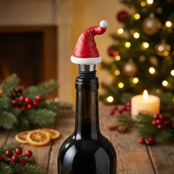 Vánoční zátka na víno ALTOM DESIGN čepice Mikuláše