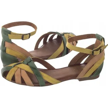 Dámské sandále MACIEJKA 01924-09/00-8 ZELENÉ KOŽENÉ SANDÁLY 41