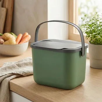 Odpadkový koš Nádoba na bio odpad PRACTIC 6 l zelená