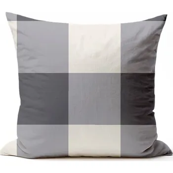 Povlak na polštářek Bavlněný povlak na polštář - Káro šedé Zapínání: zip, Velikost polštáře: 40x40