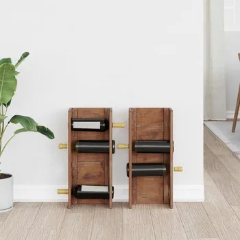 Stojan na víno vidaXL Stojan Hnědá 24 x 13 x 54 cm Masivní mahagonové dřevo [42012357]