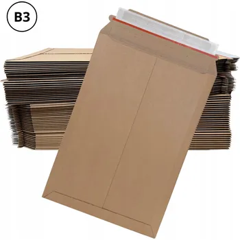 Obálka OBÁLKY kartonové pevné 350x520 mm B3 s lepicím proužkem a trhací páskou - 10 ks