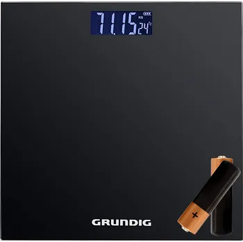 Osobní váha KOUPELNOVÁ VÁHA Elektronická SKLENĚNÁ LCD do 180 kg Grundig + 2x AAA baterie