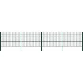 Plot vidaXL Plotový panel se sloupky železný 694,5 x 120 cm zelený [278664]