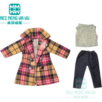 Doplněk pro panenku Zimní set s kabátkem pro American girl a Baby Born 43 cm Barvy: béžovo-červená