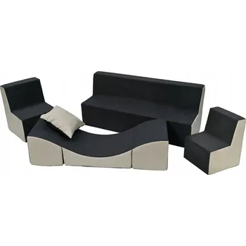 Pohovka Kompletní sada nábytku: 2x křesílko + pohovka + lehátko pro děti na hraní a odpočinek