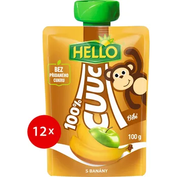 HELLO CUUC 100% ovocná kapsička s banány 12× 100 g