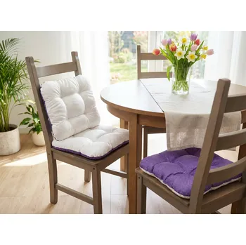 Zahradní lehátko HEDVA ČESKÝ BROKÁT Sedák Ospen 40x40 proštěp DUO krucánky fialová/tečky bílá