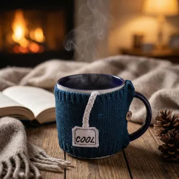 Porcelánový hrnek s ohřívačem ALTOM DESIGN 380 ml modrý