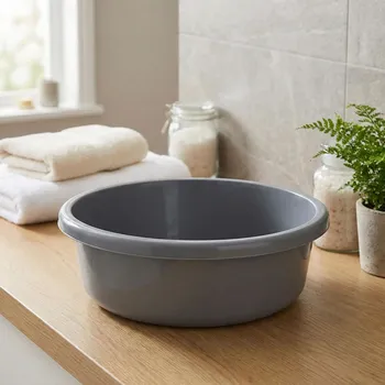 Koš na prádlo Kulatá plastová koupelnová prací miska ALTOM DESIGN 20 l šedá