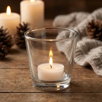 Svícen Skleněný svícen na čajovou svíčku ALTOM DESIGN 8,5 cm čirý