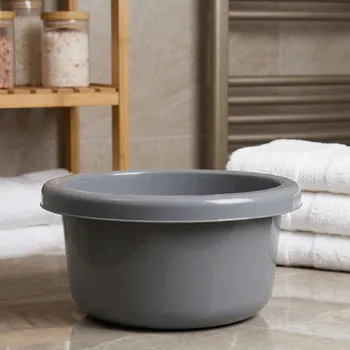 Koš na prádlo Plastová koupelnová miska kulatá ALTOM DESIGN 6,2 l šedá