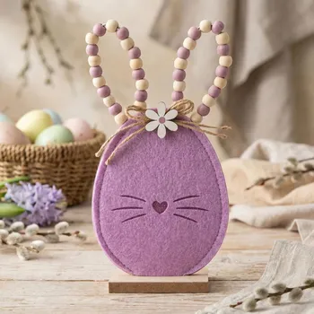 Velikonoční dekorace Velikonoční ozdoba zajíc z filcu ALTOM DESIGN 22 cm fialová