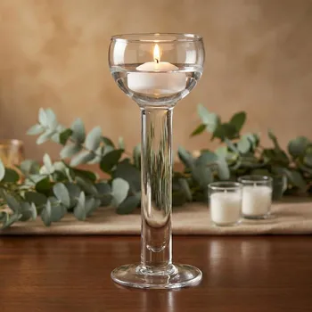 Svícen Skleněný svícen na noze EDWANEX 26,5 cm