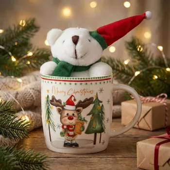 Vánoční porcelánový hrnek s maskotem ALTOM DESIGN RENIFER 400 ml