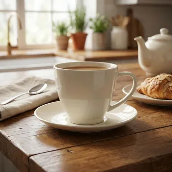 Porcelánový šálek s podšálkem MARIAPAULA NOVA 250 ml ecru