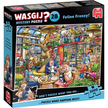 Dětské zboží JUMBO Puzzle Wasgij Mystery 28: Feline Frenzy! (1000 dílků)