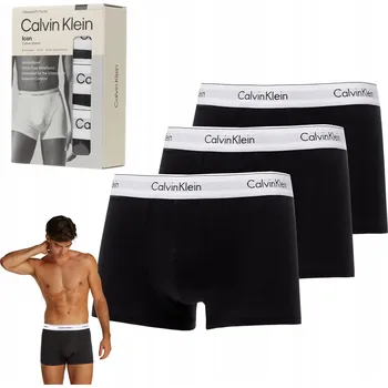 Pánské boxerky Calvin Klein černo-bílé bavlněné, velikost XL, 3 ks