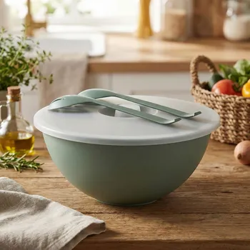 Plastová miska na salát s víkem a lžícemi ALTOM DESIGN 26 cm šalvějová