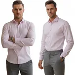 Pánská košile elegantní slim s dlouhým rukávem světle fialová DX2683 - XXL