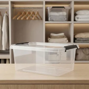 Úložný box Dóza na skladování s víkem MOXOM SIMPLE STORE 18 l průhledná