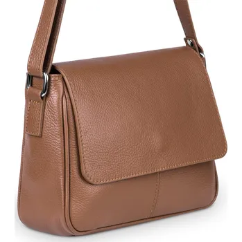 Kabelka Vera Pelle kabelka kožená kabelka přes rameno z pravé lícové kůže hnědá