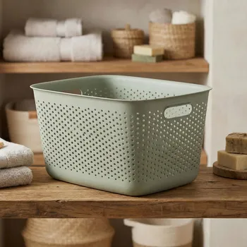 Úložný box Plastový úložný košík MOXOM OPENSTORE 17 l šalvějový