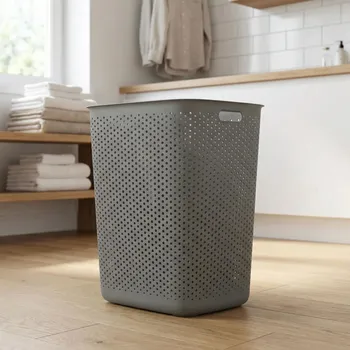 Koš na prádlo Plastový koš na prádlo MOXOM OPENSTORE 60 l šedý