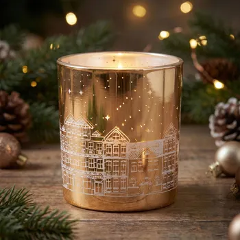 Svícen Skleněný vánoční svícen ALTOM DESIGN KAMIENICZKI 10 cm zlatý