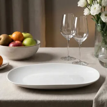 Skleněný podnos ALTOM DESIGN WHITE HARMONY 30 cm bílý