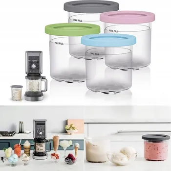 Sklenice 4 KS PIVNÍ SKLENICE NA ZMRZLINU NINJA CREAMI NC301 NC300 NC299AMZ, MISKY NA ZMRZLINU