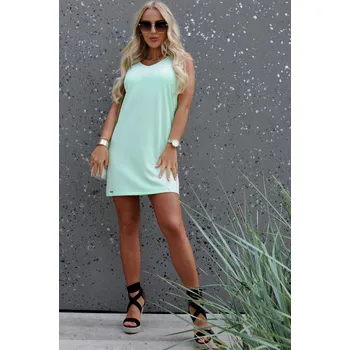 Dámské šaty Hladké šaty na ramínka Bianca Barva: Zelená, Velikost: XL