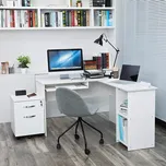 Psací rohový stůl Houseland Zion bílý 62756939