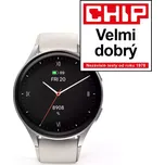 Hama 8900, smart hodinky, GPS, AMOLED 1,32", funkce telefonování, Alexa, béžové/stříbrné