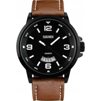 Hodinky Pánské hodinky SKMEI skm.191151a.mn analogové, kožený řemínek, datumovka, velký ciferník