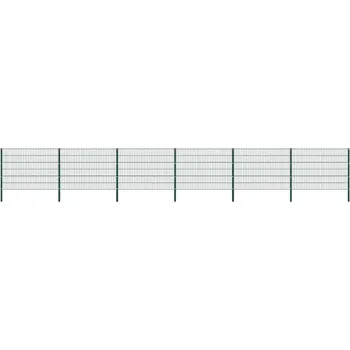 Plot vidaXL Plotový panel se sloupky železný 1040 x 120 cm zelený [278666]