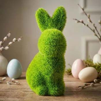 Velikonoční dekorace Velikonoční ozdoba zajíc z umělé trávy ALTOM DESIGN 12,5 cm zelený