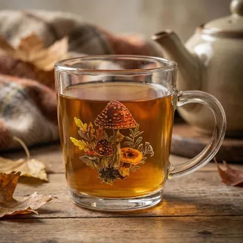 Skleněný hrnek ALTOM DESIGN TORONTO HOUBY 350 ml