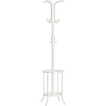 SONGMICS Stojanový věšák bílý kov, 12 háčků, 40 × 40 × 175 cm