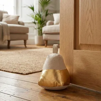 Zarážka do dveří ALTOM DESIGN GRUSZKA 14 cm béžovo-zlatá