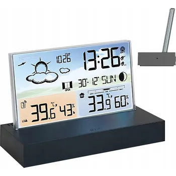 Hodiny STACJA POGODOWA BEZPRZEWODOWA LCD TEPLOMĚR BAROMETR VLHKOMĚR HODINY