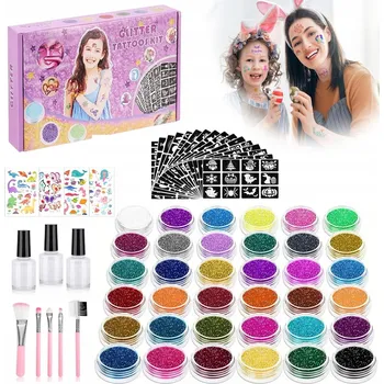 Tetování SADA NA BROKATOVÉ TETOVÁNÍ ŠABLONY TŘPYTIVÉ TETOVÁNÍ VELKÁ DIY