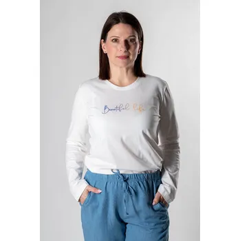 Dámské tričko FAVAB Dámské máslové tričko s dlouhými rukávy MIYA I potisk Beautiful Velikost výrobku: S